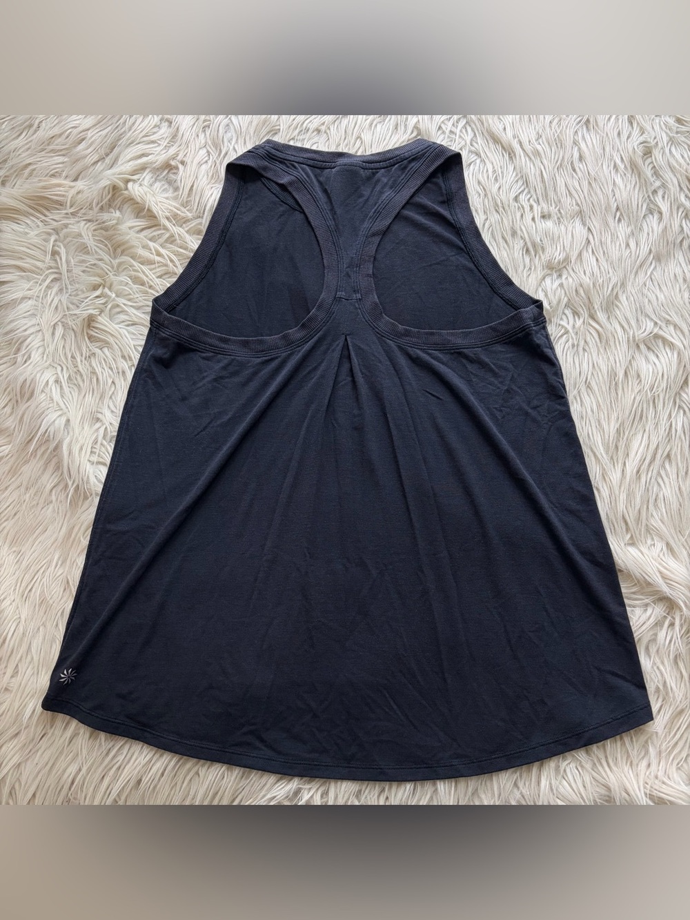 Athleta Tank Top Racerback Black Crewneck Flowy Gym Yoga Athletic Women’s Size S
